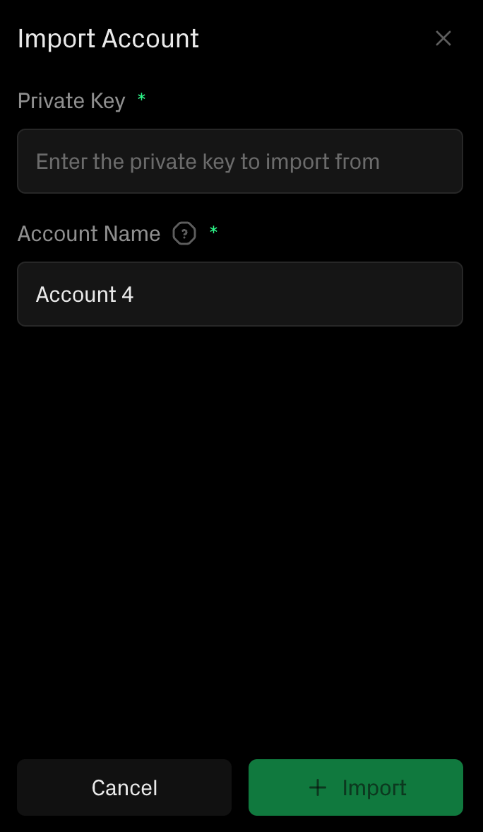 Import an account